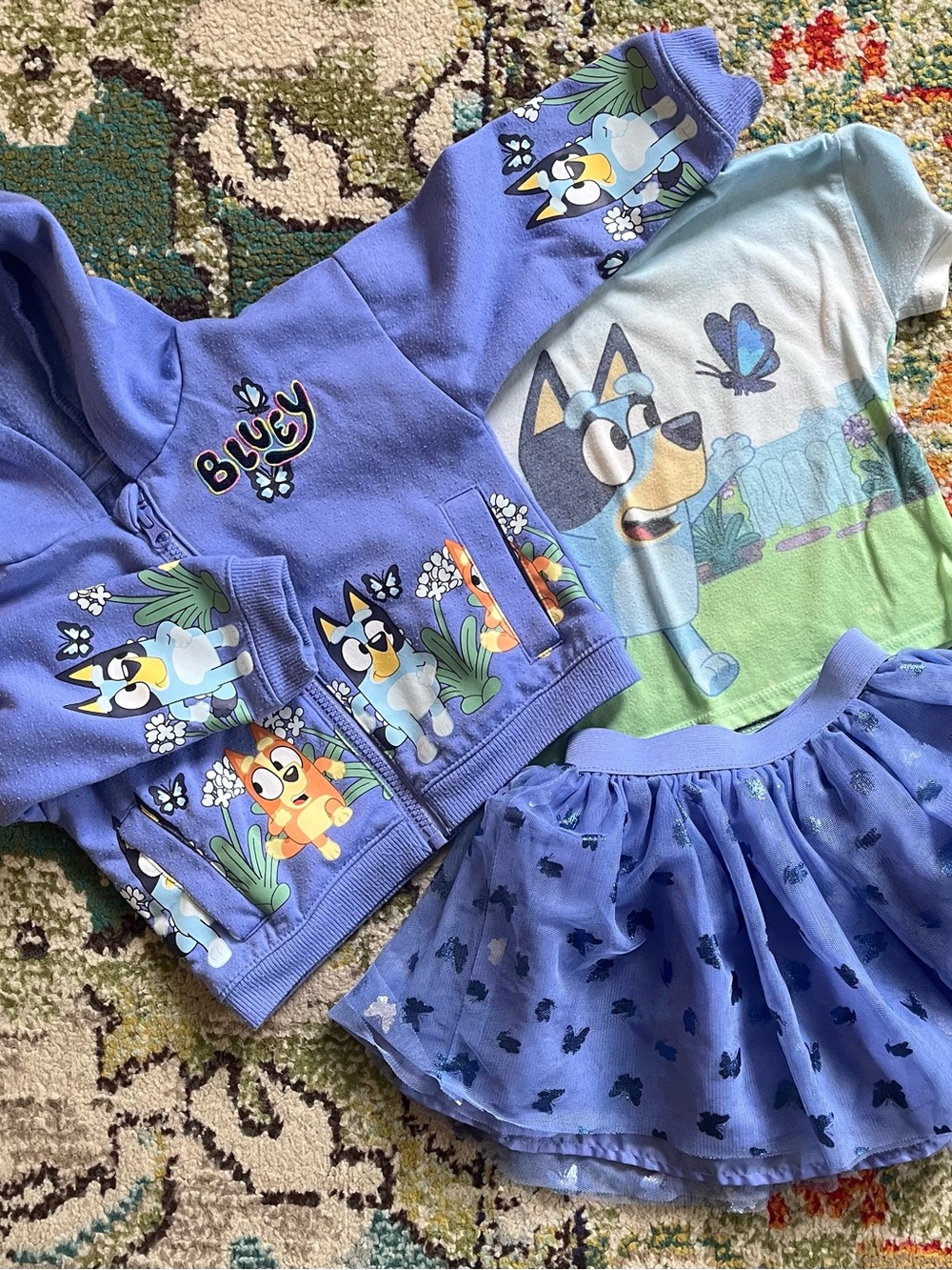 Bluy Lavender Kids Sweatshirt & Skirt Matching Set